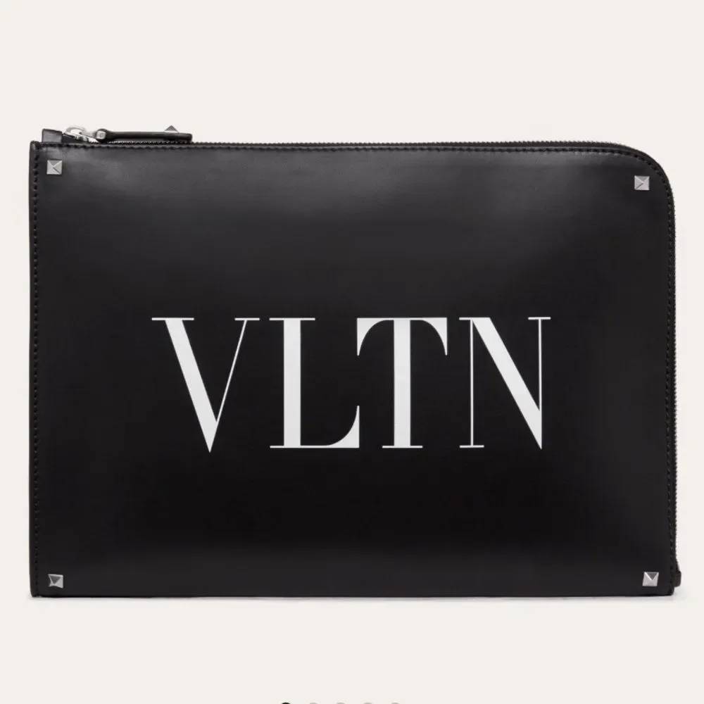 Valentino VLTN Document Holder Black/Muti‎ Color Nwt